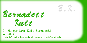 bernadett kult business card